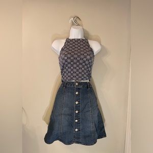 Button-up Denim Skirt